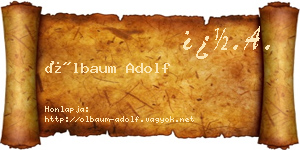 Ölbaum Adolf névjegykártya
